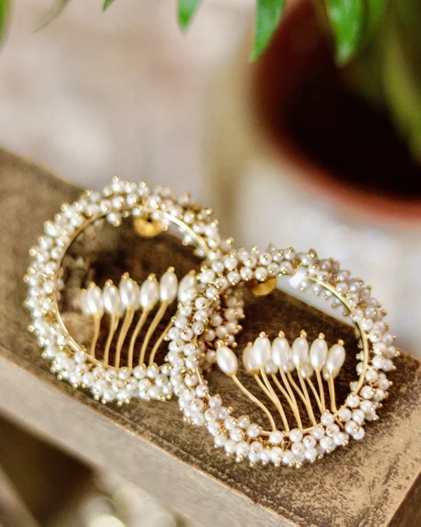 Pearl Dew Halo Earrings