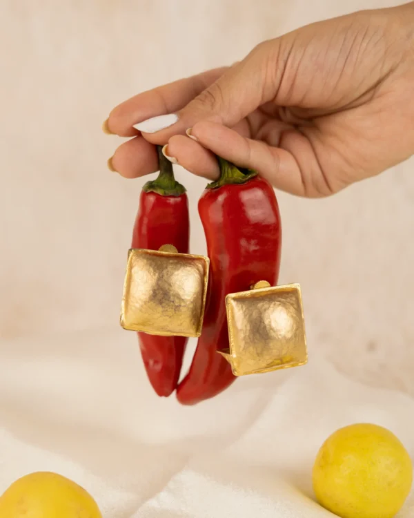 Gold Fold Minimal Earrings